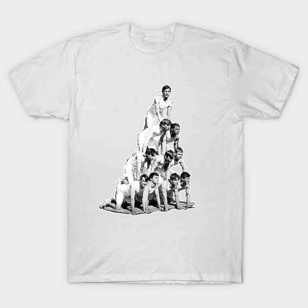 Acrobats athletes on lawn performing T-Shirt by Marccelus